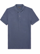 TOM FORD - Cotton-Piqué Polo Shirt - Blue