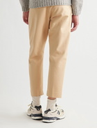 NN07 - Bill Straight-Leg Cropped Pleated Stretch-Cotton Trousers - Neutrals