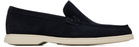 BOSS Navy Debossed-Logo Suede Loafers