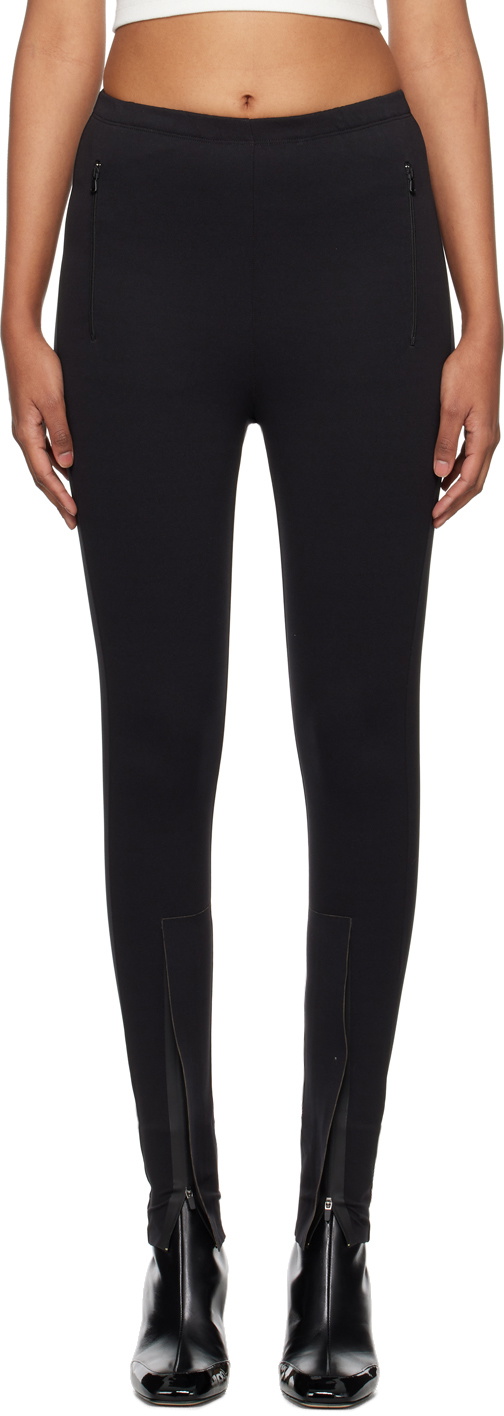 WARDROBE.NYC Black Front Zip Leggings WARDROBE.NYC