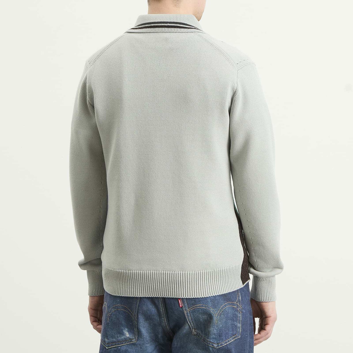 Junya Watanabe MAN Men's Intarsia Jacquard Jumper in Blue Gray