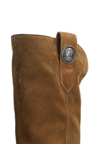 Via Roma 15 Texan Ankle Boots In Leather Color Suede