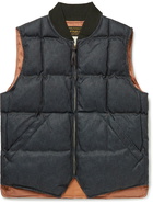 RRL - Brighouse Quilted Padded Coated-Denim Gilet - Blue