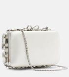 Self-Portrait Crystal-embellished satin clutch