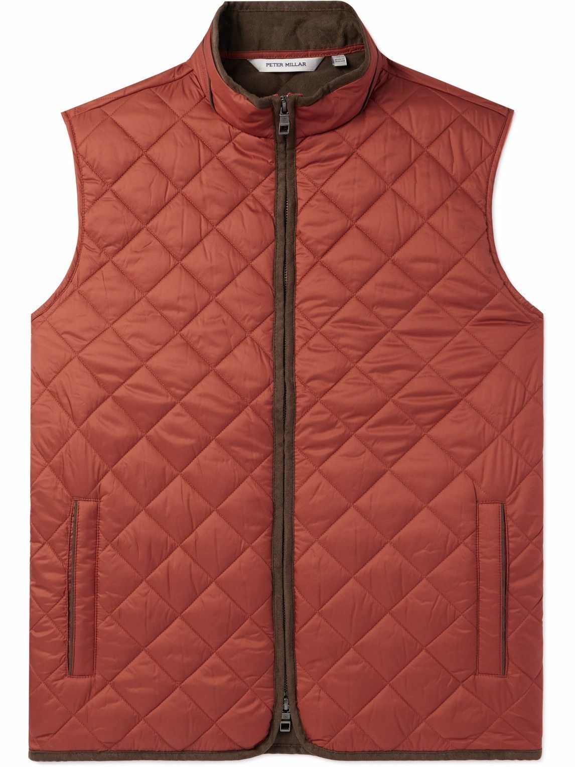 Photo: Peter Millar - Essex Fleece-Trimmed Quilted Padded Shell Gilet - Red