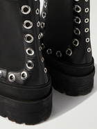 Alexander McQueen - Eyelet-Embellished Leather Exaggerated-Sole Chelsea Boots - Black