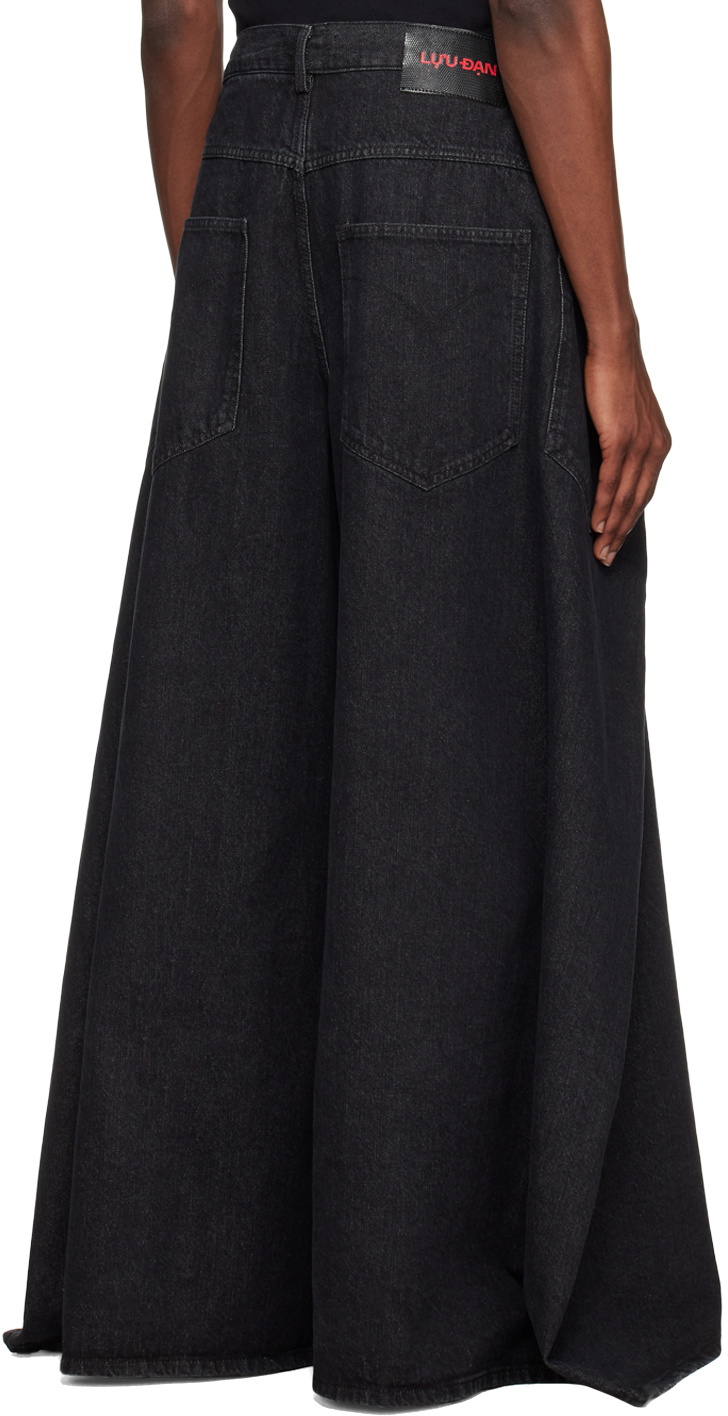 LU'U DAN Black Double Pleated Jeans LU'U DAN