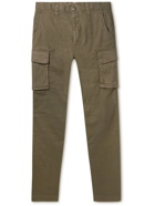 Incotex - Tapered Linen and Cotton-Blend Drill Cargo Trousers - Green