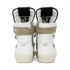 Rick Owens White Geo Basket High-Top Sneakers
