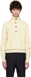 TOM FORD Off-White Button Turtleneck