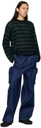 SUNNEI Black & Green Striped Sweater