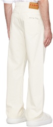 Marni White Embroidered Jeans