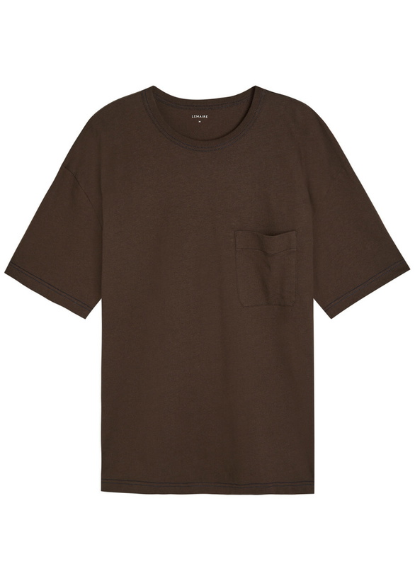Photo: Lemaire Boxy Cotton and Linen-blend T-shirt Brown
