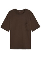 Lemaire Boxy Cotton and Linen-blend T-shirt Brown