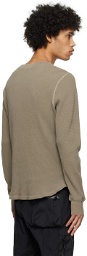 John Elliott Khaki Thermal Long Sleeve T-Shirt
