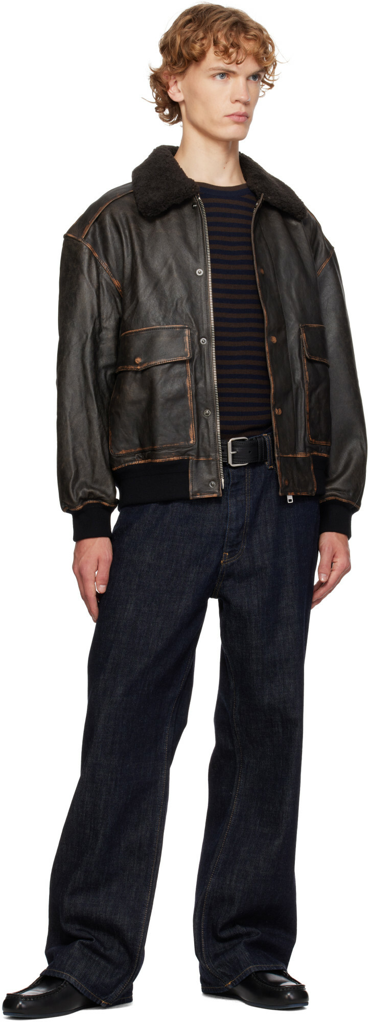 Dunst Black Detachable A-2 Leather Jacket