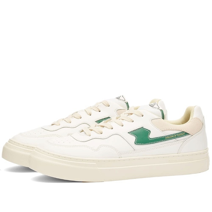 Photo: Stepney Workers Club Men's Pearl S-Strike Leather Sneakers in White/Green