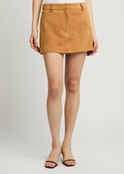 Aexae Suede Mini Skirt Camel