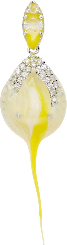 Photo: Ottolinger SSENSE Excluisve Yellow & White Rubber Drip Earring