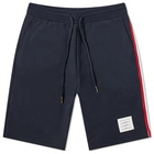 Thom Browne Men's Tricolour Stripe Sweat Short in Navy