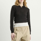 Auralee Women's Mohair Knit Polo in Ink Black