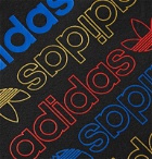 adidas Originals - Logo-Embroidered Printed Fleece-Back Cotton-Blend Jersey Hoodie - Black