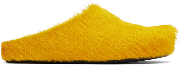 Photo: Marni Yellow Long Hair Calfskin Fussbett Slip-on Loafers