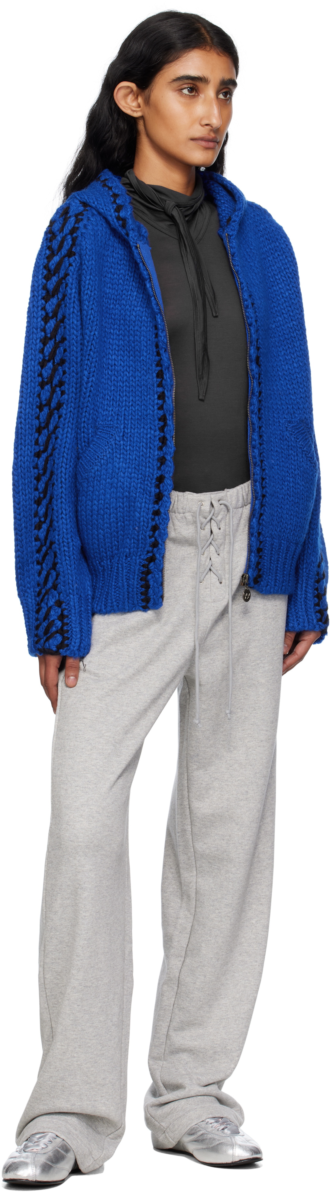 OPEN YY Gray Lace Up Lounge Pants