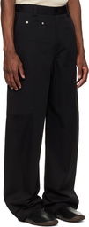 Givenchy Black Embroidered 'GIVENCHY Paris' Couture Seam Trousers