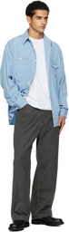 nanamica Blue OOAL Regular Collar Chambray Shirt
