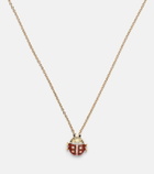 Yvonne Léon Coccinelle Mini 9kt gold pendant necklace with diamonds and agate