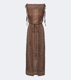 Dôen Amarante printed cotton voile midi dress