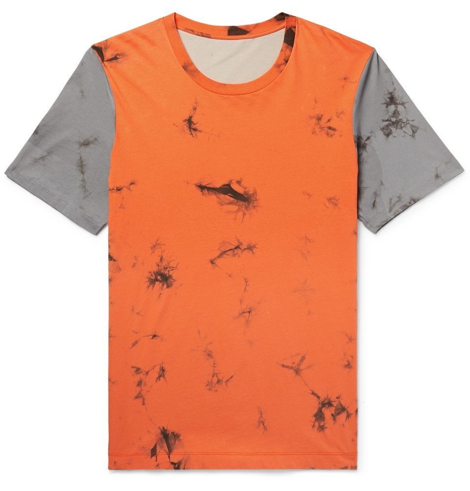 Photo: Helmut Lang - Printed Tie-Dyed Cotton-Jersey T-shirt - Men - Orange