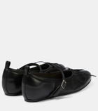 Simone Rocha Pleated leather ballet flats