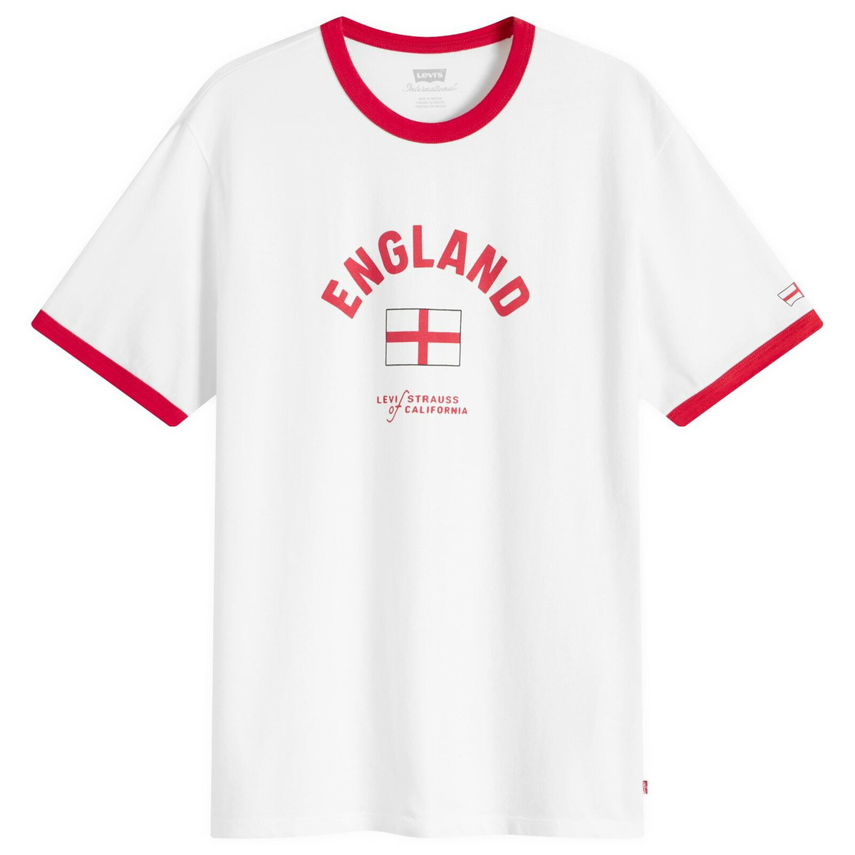 Levi's Men's England Retro Ringer T-Shirt in White