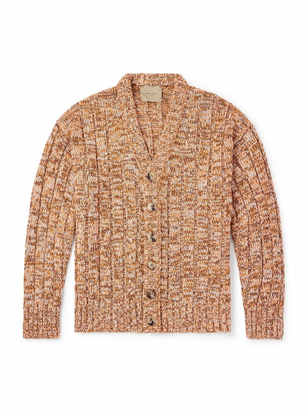 Photo: Federico Curradi - Ribbed Mulberry Silk Cardigan - Orange