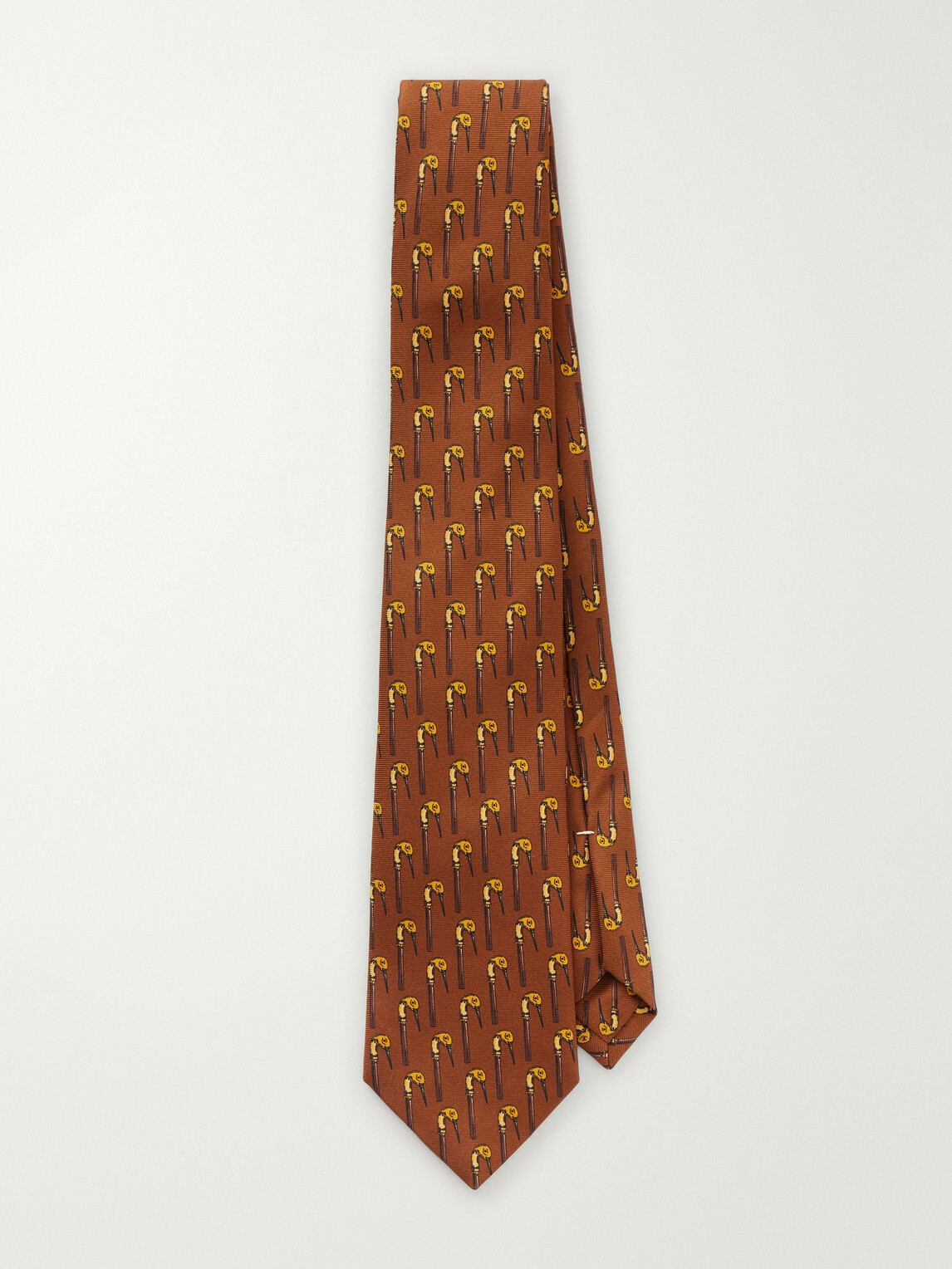 Purdey - 8cm Printed Silk Tie - Brown