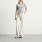 Marine Serre Women's Cute 70'S Square Neck T-Shirt in Grey