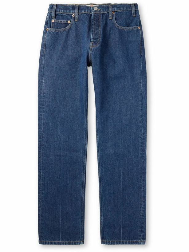 Photo: Cherry Los Angeles - Straight-Leg Logo-Embroidered Jeans - Blue