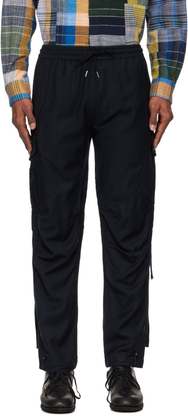 Photo: Maharishi Black 6068 Merino Wool Track Cargo Pants
