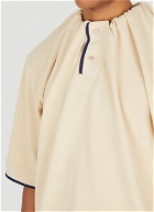 Tucked Neck Polo Top in Beige