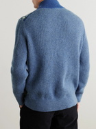 Loro Piana - Fair Isle Ribbed-Knit Cashmere Half-Zip Sweater - Blue