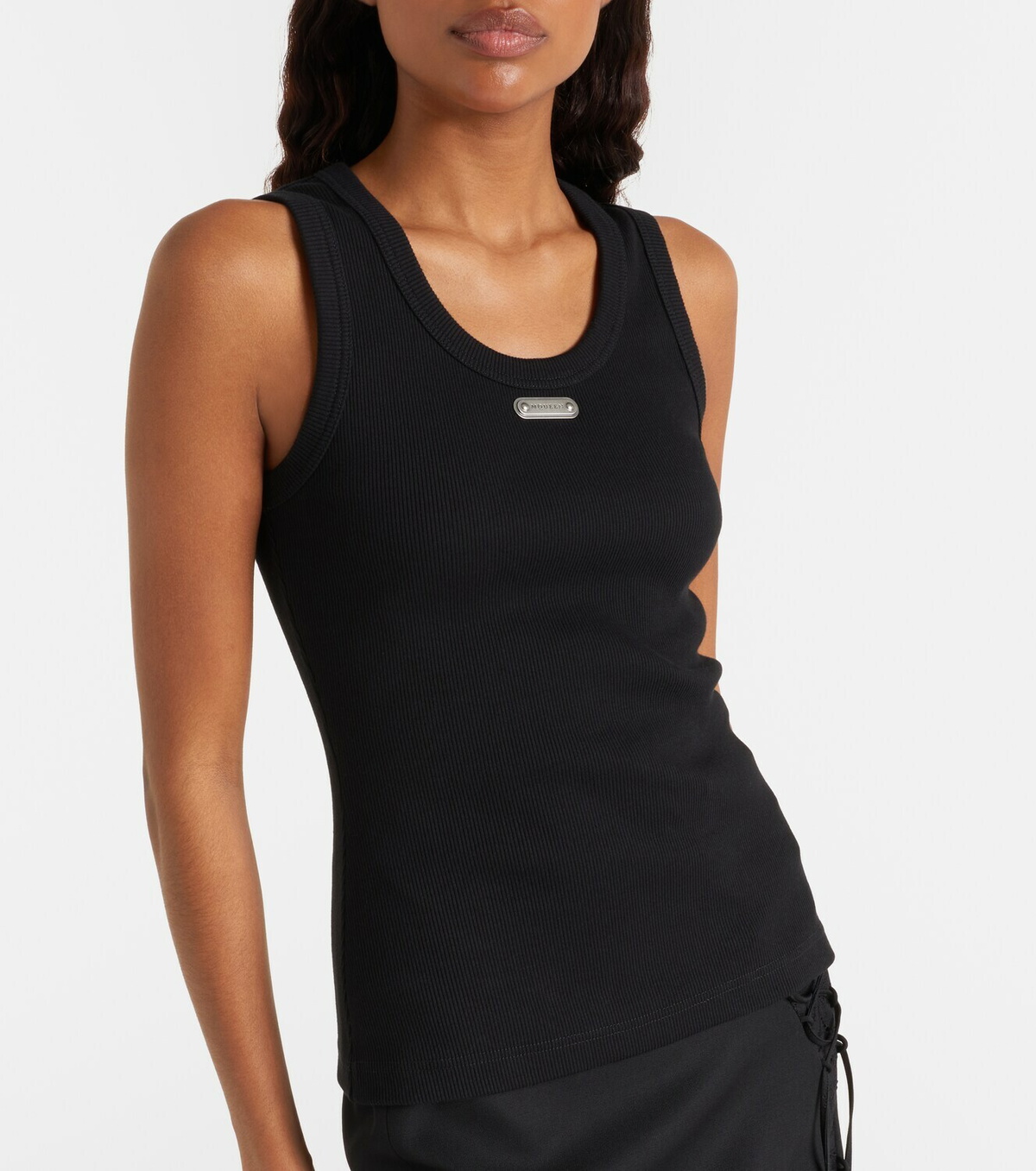 McQueen Logo ribbed-knit tank top