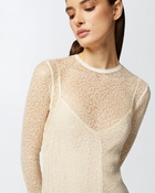 Pinko Sequinned Mesh Midi Dress G. Maroso Beige