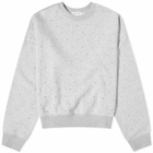 Good American Women's Crystal Allover Crew Neck Sweatshirt in Heather Grey