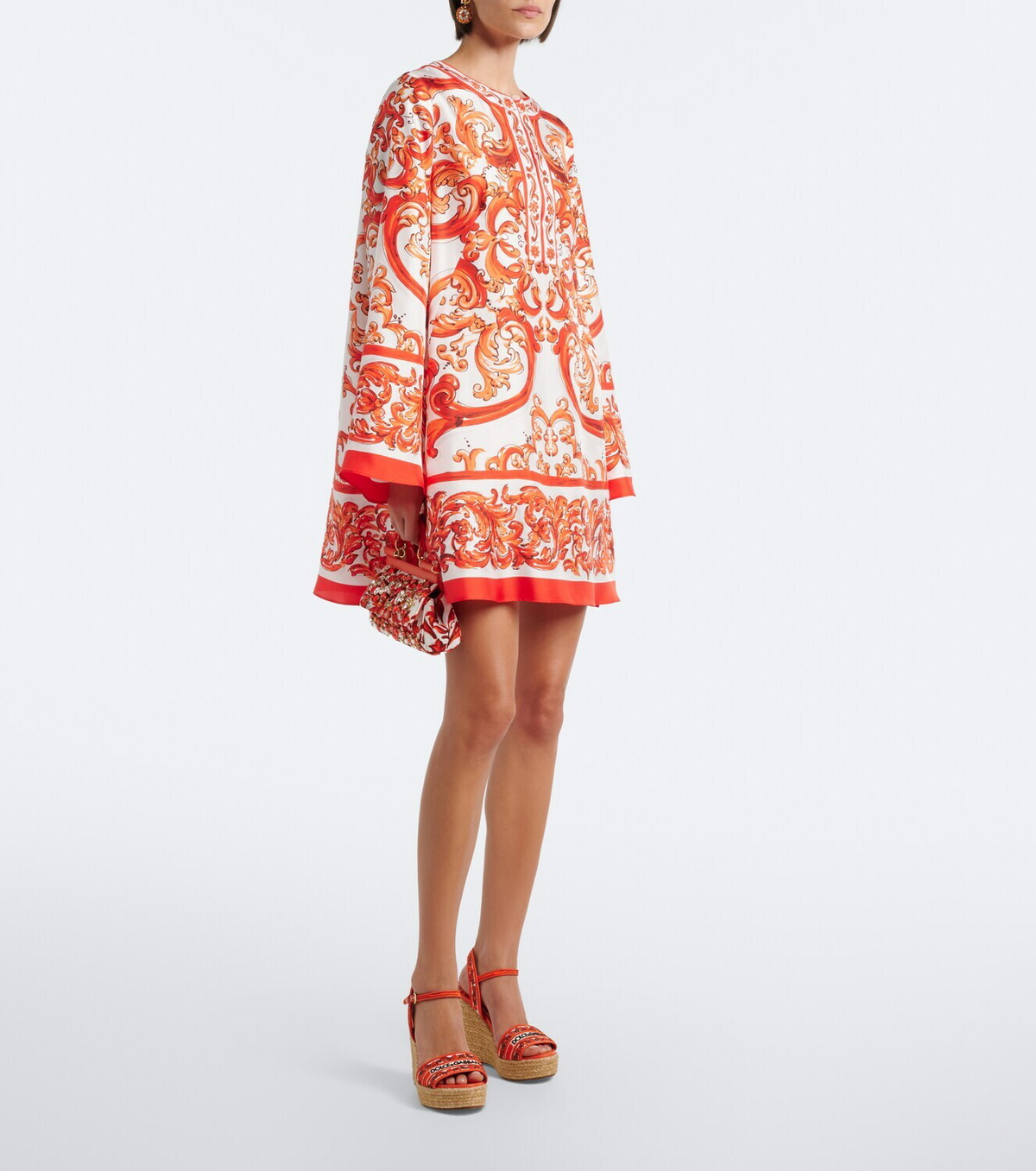 Dolce&Gabbana Majolica silk twill kaftan
