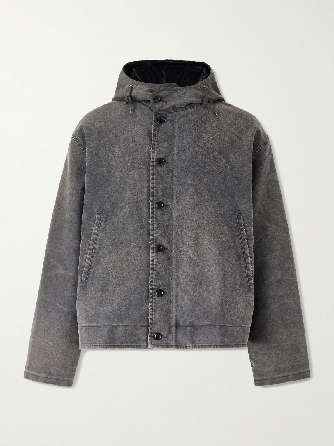 A.PRESSE - Hooded Cotton-Canvas Jacket - Gray