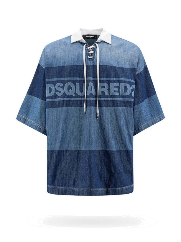Photo: Dsquared2   Denim Rugby Polo Blue   Mens