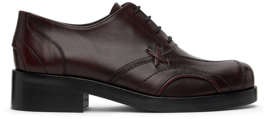 Stefan Cooke Burgundy Polished Paneled Derbys Stefan Cooke