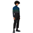 Missoni Blue and Green Knit Striped Turtleneck